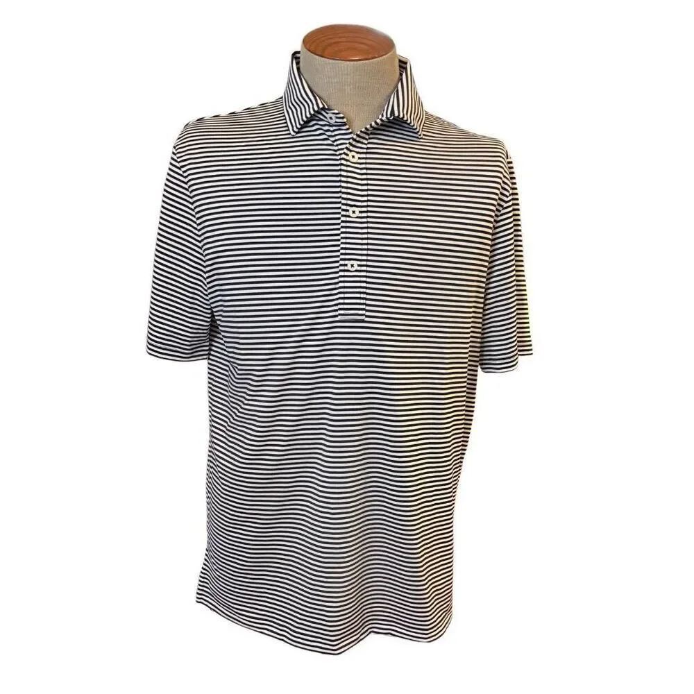 Ralph Lauren Polo RLX Shirt Mens Medium Stripe Golf Stretch Wicking